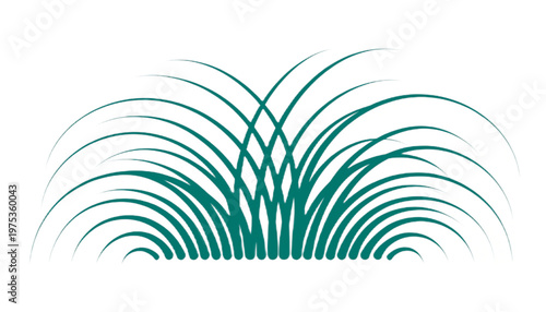 simple green grass patch with soft curved blades