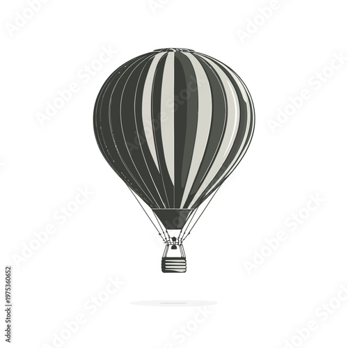 Hot air balloon soaring above serene landscape view