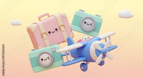 A colorful vector illustration of a pink baby shower card featuring a cute cartoon bear doll, a baby carriage, and various isolated toy objects to celebrate childhood and love