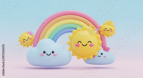Colorful cartoon Easter bunny and baby chicken celebrate the spring holiday with a vector illustration of a yellow bird and isolated eggs in a fun green field with flowers
