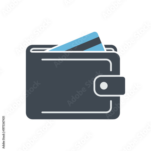 Modern wallet with credit card peeking out, minimalist design