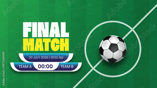 Soccer template design football banner sport layout design vector illustration