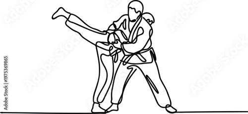 Martial arts training session with kicking and blocking techniques  combat sports