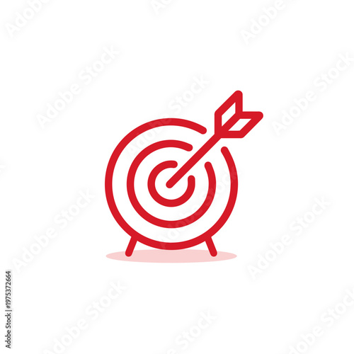 Red target with arrow symbolizing goal achievement