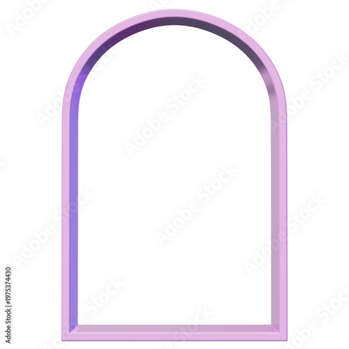 3D Holographic Rounded Arch Window Frame Outline Shape