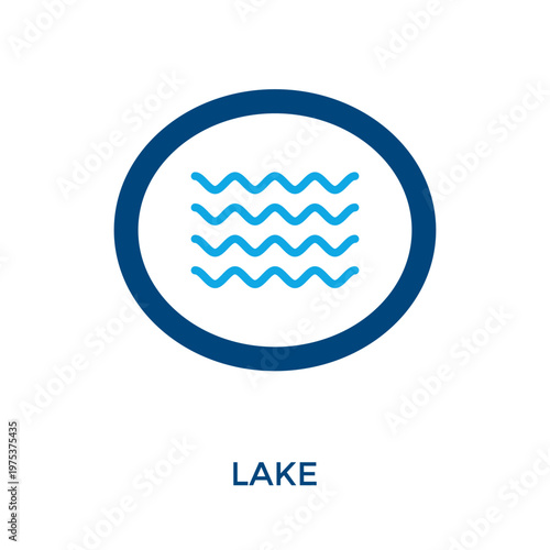 Lake Icon Dual Tone Style. Vector Illustration For Graphic Design