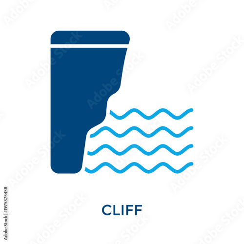 Cliff Icon Dual Tone Style. Vector Illustration For Graphic Design