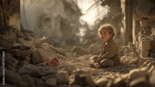 A kid after loosing everything in the war, alone and lost family