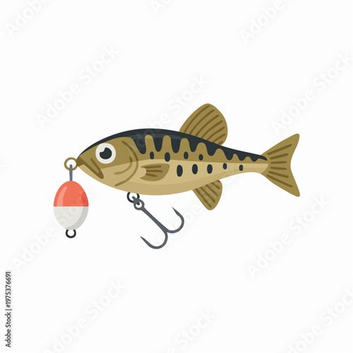 Fishing lure in the shape of a fish.