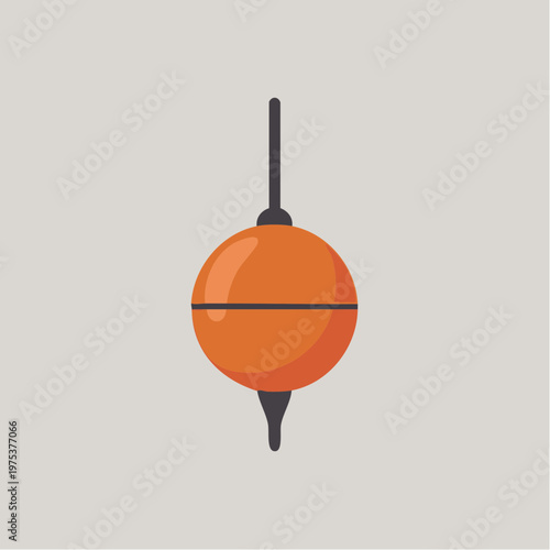 An orange fishing bobber float graphic.