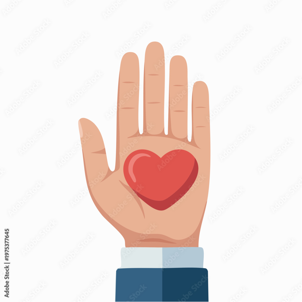 Obraz premium Hand holding a red heart symbol.