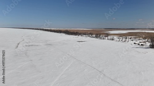 Lake Manitoba Frozen at Delta Beach