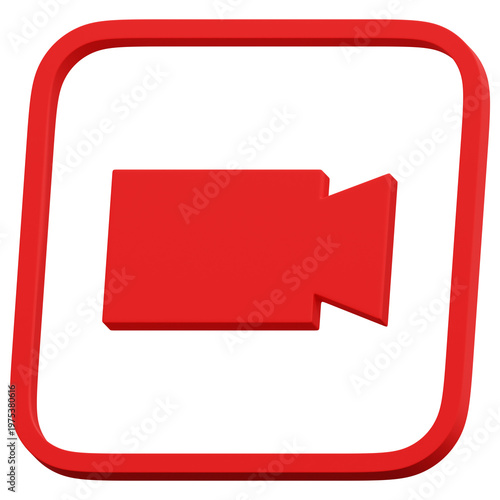 Free Download 3D Video Camera Inside Rounded Square Frame Symbol - GFXLoad