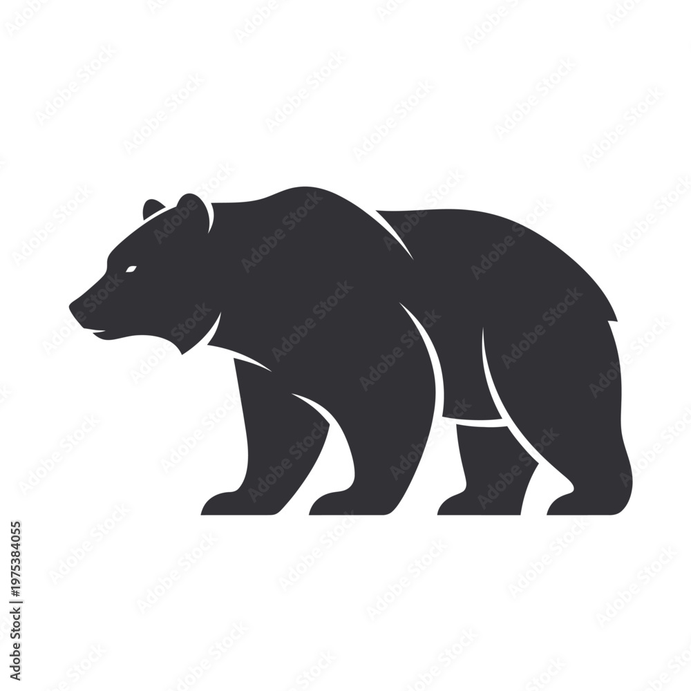Obraz premium Stylized bear silhouette in a minimalist design