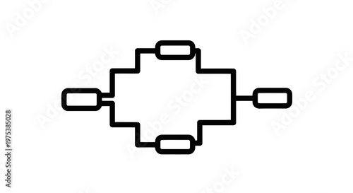 A simple diagram of a device with input and output connections