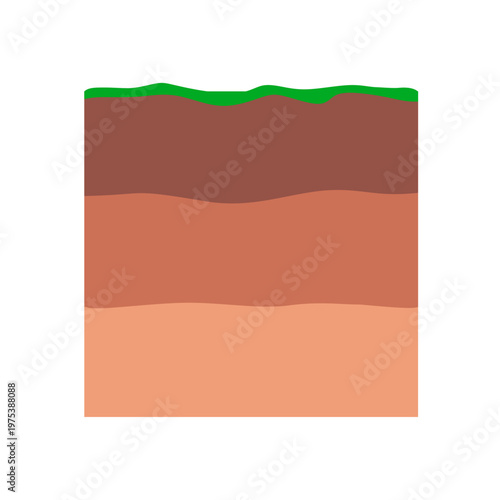 Soil Layers Cross-Section Geology Concept Flat Vector