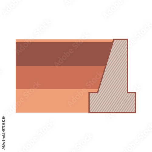 Concrete Retaining Wall Soil Stabilization Flat Vector