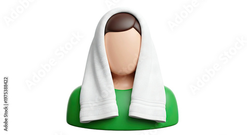 3D Avatar with White Towel