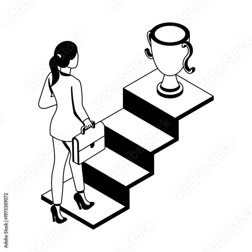 Isometric style icon depicting success achievement
