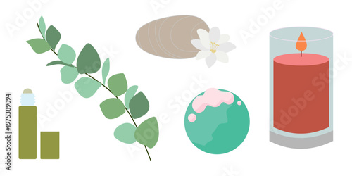 Flat Illustration of Relaxing Spa and Self-Care Kit