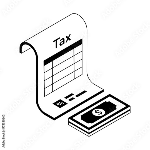  Isometric style icon depicting agreement document
