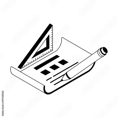 An icon showing prototype in isometric style
