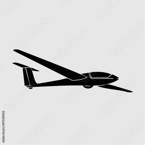 Black silhouette of a small airplane.