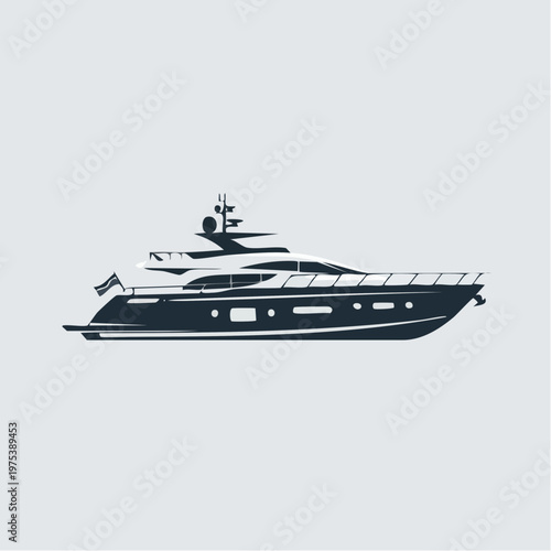Luxury yacht sailing on the water.