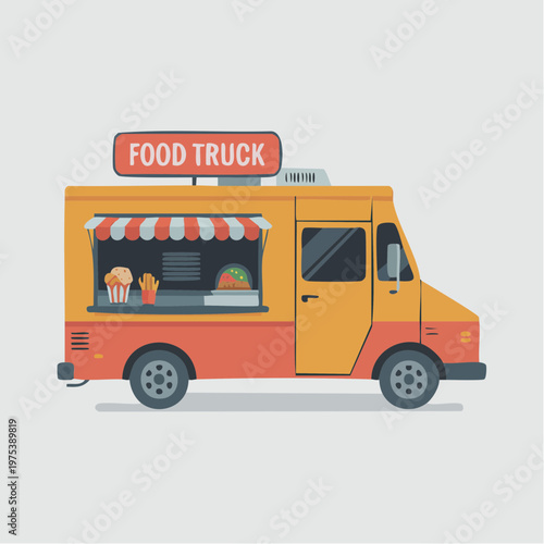 A colorful illustration of a food truck.