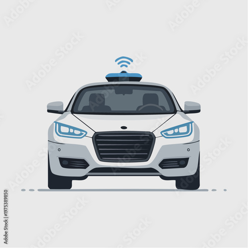 Illustration of a modern taxi cab.