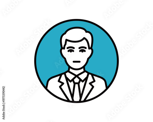 Professional Businessman Icon, Digital Illustration, Flat Design, Vector Art, Modern Style, Graphic Design Concept