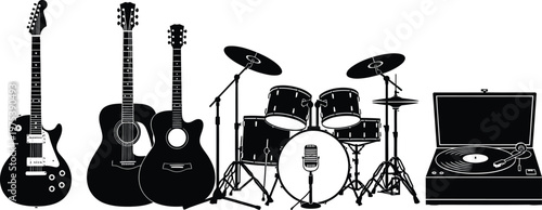 Black Musical Instruments Silhouette