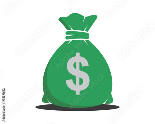 Money Bag Illustration in Finance Environment for Graphic Design
