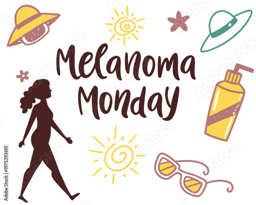 Melanoma Monday Vector Illustration, Skin Cancer Awareness Campaign Design