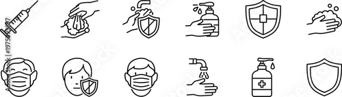 Healthcare Medical Hygiene Icons for International Nurses Day Awareness