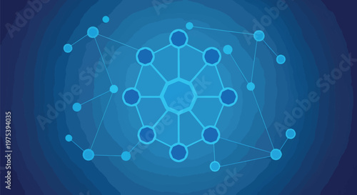 Abstract Blue Technology Network Communication Illustration