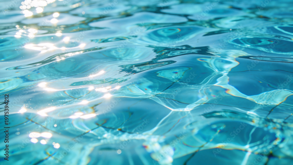 Obraz premium efreshing Swimming Pool Water Surface with Caustic Light Reflections