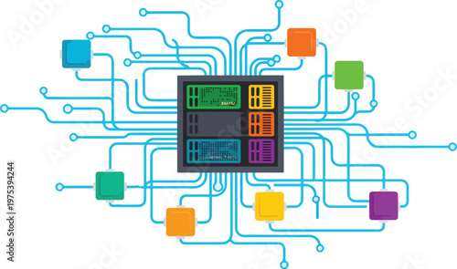 Abstract Colorful Microchip...