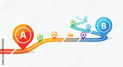 Abstract Map Navigation Rou...