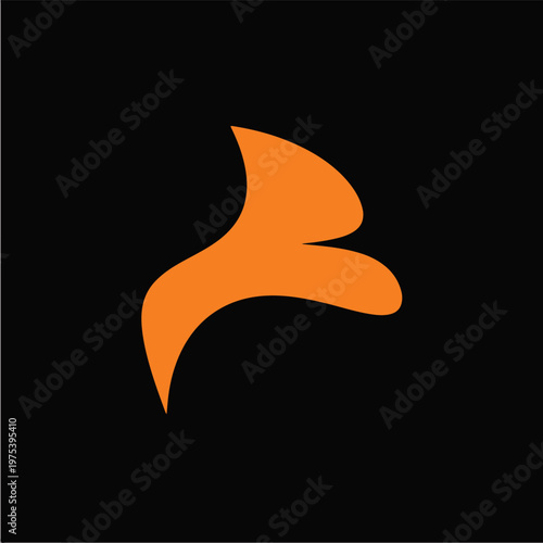 Abstract Orange Curved Shap...