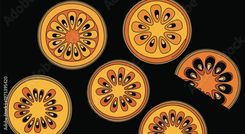 Abstract Orange Slices Patt...