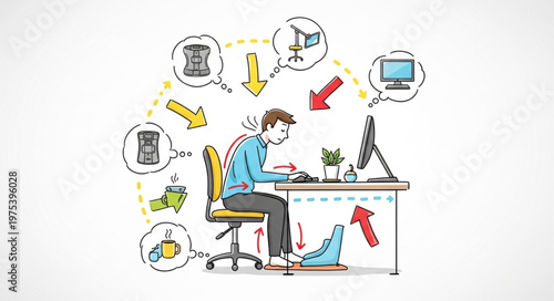 Ergonomic Workspace Setup for Healthy Posture and Productivity.