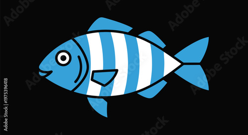 Blue And White Striped Fish...