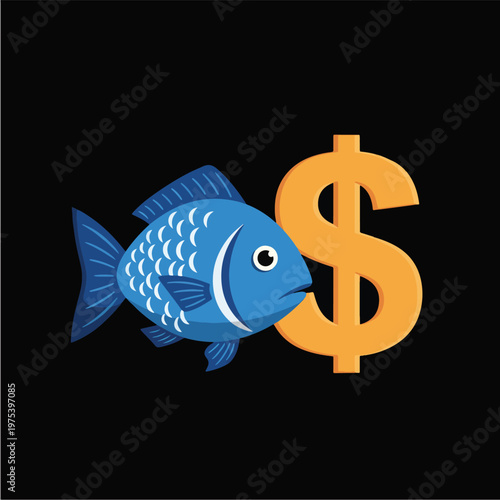 Blue Fish Near Orange Dolla...