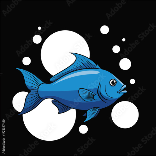 Blue Fish Vector Illustrati...