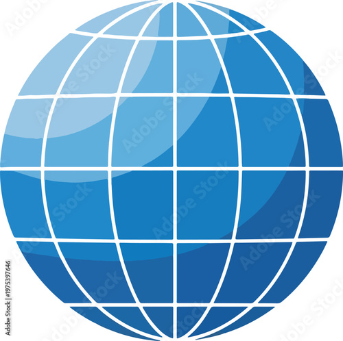 Blue Globe Vector Icon With...