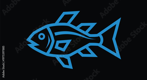 Blue Minimalist Line Art Fi...