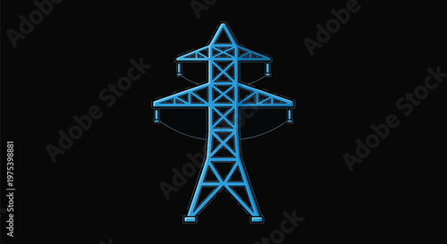 Blue Power Line Transmissio...