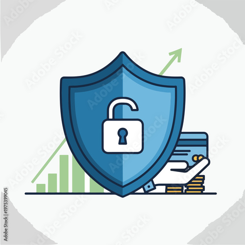 Blue Shield With Padlock Cr...