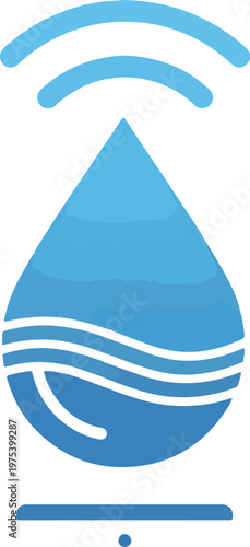 Blue Water Drop With Wi-Fi ...